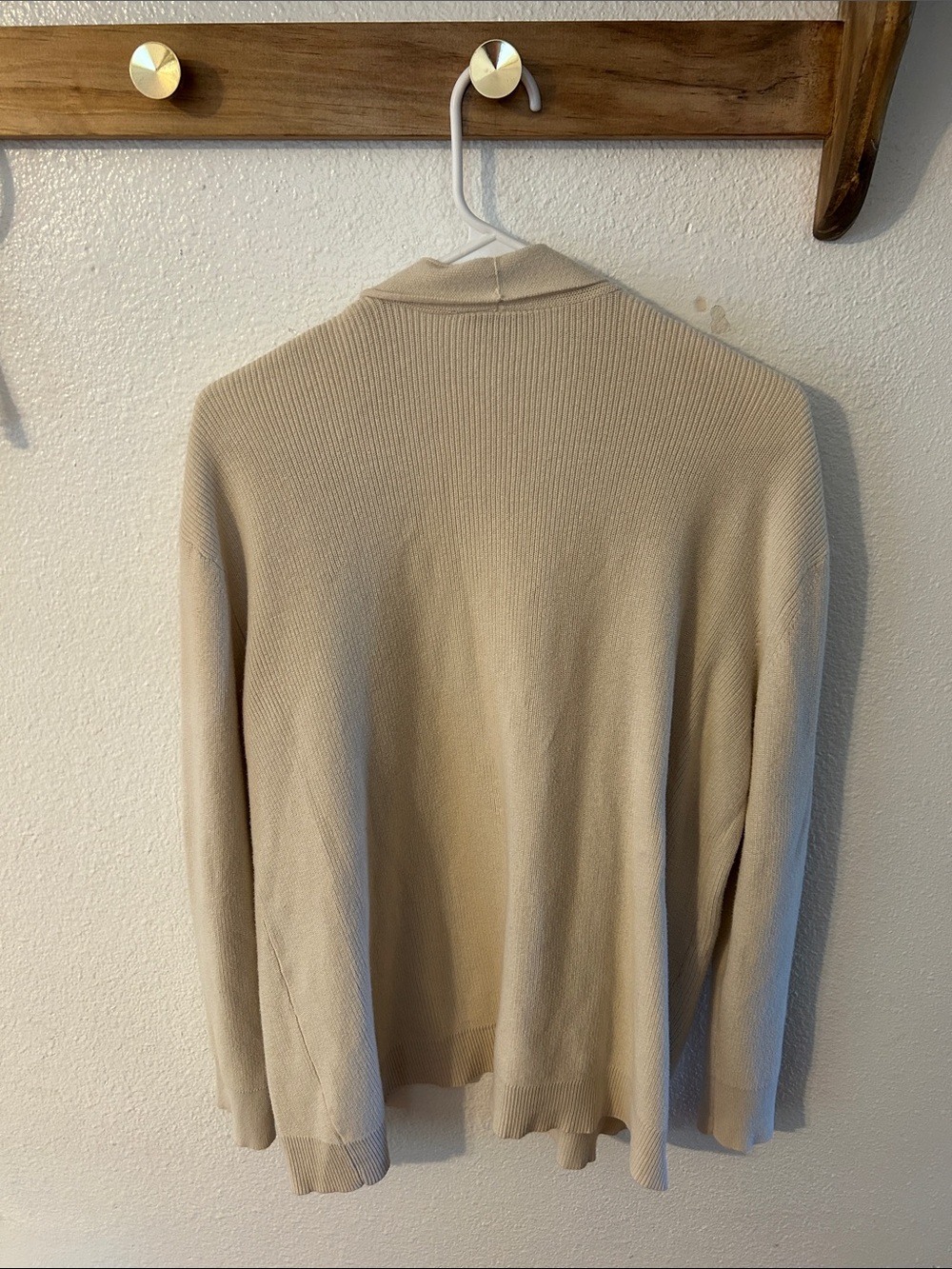 LOFT Cream Open-Front Lightweight Cardigan - Picture 4 of 4